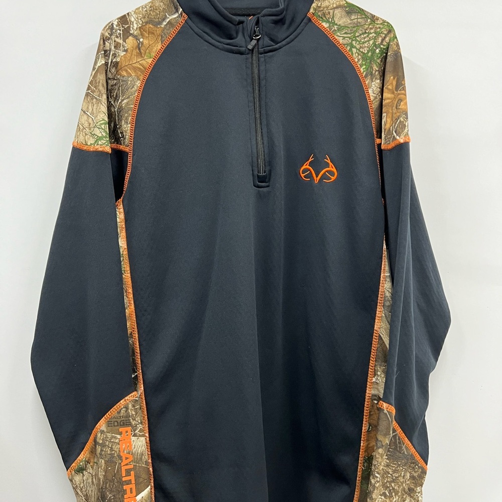 RealTree by buckhorn river Mens Quarter Zip Pullover Sweatshirt Camo Size Large
